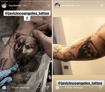 Imágenes del tatuaje de Isco de la cara de su perro Bubu