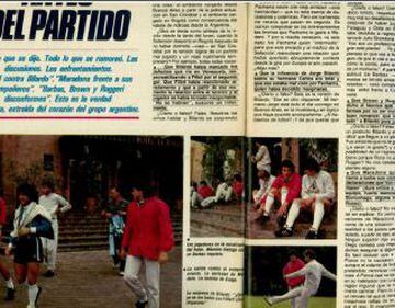 La revista concentró sus informes en el tema futbolístico. Argentina ganó 3-1 con goles de Pasculli y Burruchaga. Por Colombia, descontó Prince. El juego de Maradona con la naranja no fue mencionado.