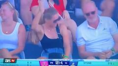 When this woman was caught on camera during Friday’s game between MI Cape Town and Paarl Royals, she downed not one, but two drinks to huge cheers.