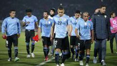 Los jugadores uruguayos tras la derrota.
