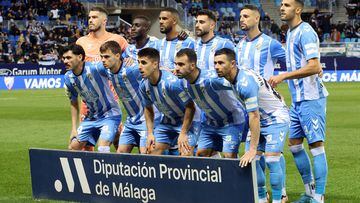 Alineación del Málaga contra el Oviedo.