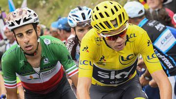 Christopher Froome y Fabio Aru durante la etapa de Peyragudes en el Tour de Francia 2017.