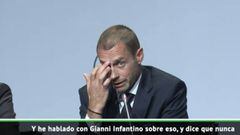 La UEFA, organizadora de la Euro y la Champions, reacciona a las palabras de Infantino por el coronavirus