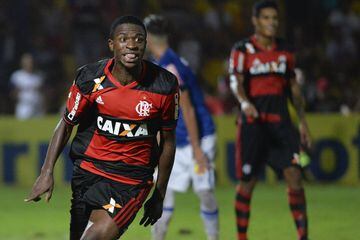 El joven brasileño en 2017 cuando formaba parte de la plantilla del Flamengo.