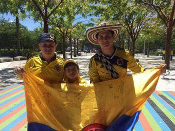 Los colombianos residentes en Miami esperan una victoria sobre Haití.