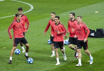Reguilón training in Moscow with Real Madrid ahead of the Champions League game against CSKA