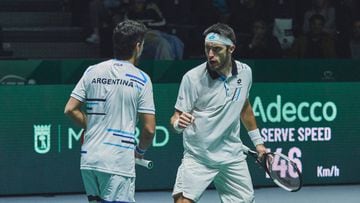 Argentina vs Germany, Maximo Gonzalez and Leonardo Mayer of Argentina during the Davis Cup 2019, Tennis Madrid Finals 2019 on November 18 to 24, 2019 at Caja Magica in Madrid, Spain - Photo Arturo Baldasano / DPPI
 
 
 20/11/2019 ONLY FOR USE IN SPAIN