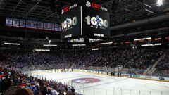 Imagen del partido antre los New York Islanders y los Vegas Golden Knights de la NHL en el UBS Arena de Elmont, New York. 