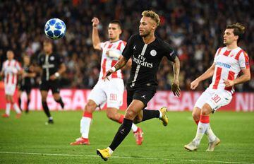 Neymar during the Champions League football match against Red Star.