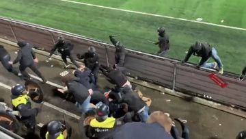 Violence flares at Dutch 2nd division game after door thrown on pitch