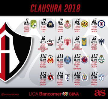 Checa el calendario de los 18 equipos de la Liga MX