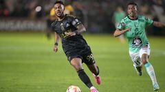 May 31, 2023; Leon, Guanajuato, Mexico; LAFC forward Denis Bouanga (99) pursues the ball against the Leon during the second half of the CONCACAF Champions League championship at Estadio Leon. Mandatory Credit: Kirby Lee-USA TODAY Sports