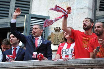 The players welcomed at Girona's Town Hall