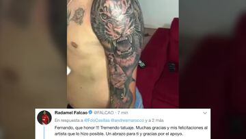 Apasionado fan se tatúa a Falcao y él le agradece