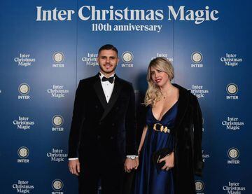 Mauro Icardi and Wanda Nara at the Inter Xmas Dinner on December 18.