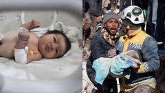 Terremoto en Siria: “Aya”, recién nacida hallada bajo los escombros se encuentra sana 