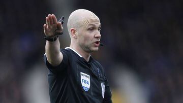 Referee Anthony Taylor in charge for the Premier League match between Liverpool and Man Utd.
