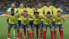 Jugadores de la Selecci&oacute;n Colombia en un partido ante Argentina