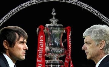 Antonio Conte, Manager of Chelsea and Arsene Wenger, Manager of Arsenal. Arsenal and Chelsea meet in the Emirates FA Cup Final at Wembley Stadium on May 27, 2017 in London,England