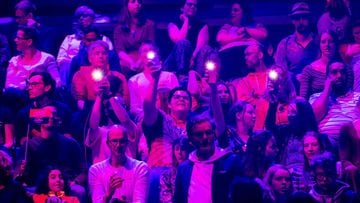 ROTTERDAM, NETHERLANDS - MAY 20: Members of the audience raise their phones during the rehearsal of the second semi final of the Eurovision Song Contest at Rotterdam Ahoy on May 20, 2021 in Rotterdam, Netherlands. (Photo by Patrick van Katwijk/Getty Images)