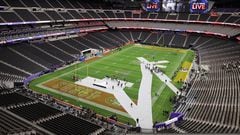 Preparations are underway at Allegiant Stadium ahead of the NFL’s Super Bowl LVIII in Las Vegas, Nevada, U.S., February 9, 2024.   REUTERS/Brian Snyder
