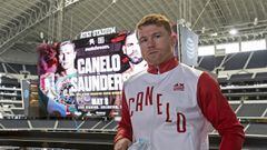  May 4, 2021; Dallas, TX; Saul -Canelo- Alvarez tours AT-T Stadium and meets with the media prior to his fight against Billy Joe Saunders (GBR) on May 8, 2021 in Dallas.  &lt;br&gt;&lt;br&gt;  4 de mayo de 2021; Dallas, TX; Saul -Canelo- Alvarez recorre el AT-T Stadium y se reune con los medios previo a su pelea contra Billy Joe Saunders (GBR) el 8 de mayo de 2021 en Dallas.