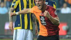 Lukas Podolski puts Galatasaray in front.