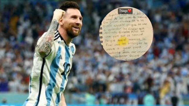El mensaje de Thiago Messi a su padre antes de la final del Mundial