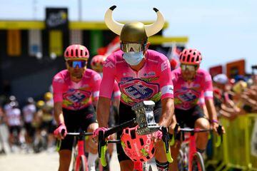 SONDERBORG, DENMARK - JULY 03: Rigoberto Uran Uran of Colombia and Team EF Education - Easypost in a viking costume during the team presentation prior to the 109th Tour de France 2022, Stage 3 a 182km stage from Vejle to Sønderborg / #TDF2022 / #WorldTour / on July 03, 2022 in Sonderborg, Denmark. (Photo by Tim de Waele/Getty Images)
