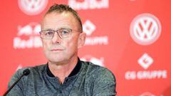 09 July 2018, Germany, Leipzig:&Acirc;&nbsp;Soccer: German Bundesliga, press conference about the training start of RB Leipzig at the Red Bull&Acirc;&nbsp;Academy: Leipzig&#039;s sporting director and new head coach Ralf Rangnick delivers a statement duri