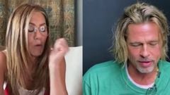 El tonteo de Brad Pitt y Jennifer Aniston en su reencuentro virtual