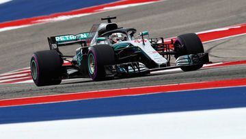Hamilton con el Mercedes en Austin.