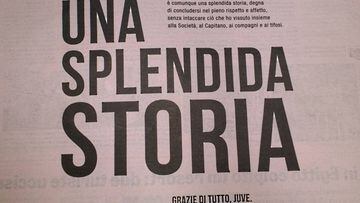 Bonucci compra una página de La Gazzetta para despedirse