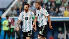 Leo Messi y Gonzalo Higuaín.