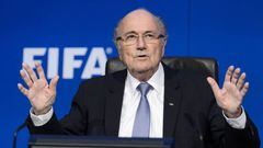 A picture taken on July 20, 2015 shows FIFA president Sepp Blatter gesturing during a press conference at the FIFA world-body headquarter&#039;s in Zurich. Embattled FIFA chief Joseph Blatter is suspected of &quot;disloyal payment&quot; to UEFA head Miche
