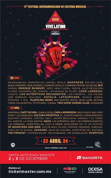 Cartel de la Decimoséptima Edición del Vive Latino