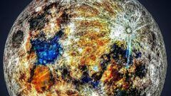 Astrofot&oacute;grafo revela los colores de la luna en una imagen