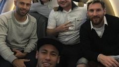 Mascherano, Neymar y Messi. 