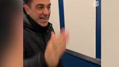La euforia de Xavi tras ganarle al Madrid