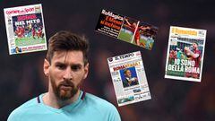 Messi con la mirada perdida tras la derrota en Roma