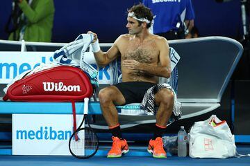 "Yeah, and not only on the arm!" Federer told tennisworldusa about where his fans get tats of the 20-times Grand Slam champions. "In Serbia, a fan of mine showed "RF" tattoo on his calf. In Buenos Aires a guy took his t-shirt off and on the pecs, there wa