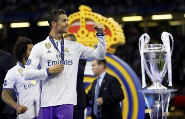 Cristiano Ronaldo won four Champions League titles at Real Madrid.
