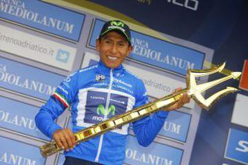 El colombiano Nairo Quintana y las mejores fotos de su triunfo en la Tirreno Adri&aacute;tico.
