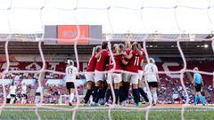 SOUTHAMPTON, ENGLAND - JULY 07: Frida Maanum of Norway (C) celebrating her goal with her teammates during the UEFA Women's Euro England 2022 group A match between Norway and Northern Ireland at St Mary's Stadium on July 7, 2022 in Southampton, United Kingdom. (Photo by Marcio Machado/Eurasia Sport Images/Getty Images)