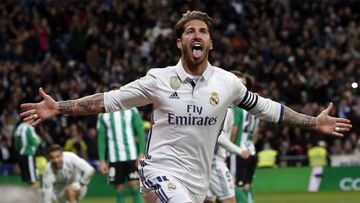 Ramos celebra el gol del triunfo contra el Betis del pasado s&aacute;bado