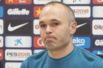 A tearful Iniesta announces his summer departure.