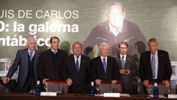 De izquierda a derecha: Santamar&iacute;a, Miera, Francisco Gento, Enrique S&aacute;nchez, Serena, y Pach&iacute;n.