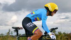 Daniel Felipe Mart&iacute;nez en la contrarreloj individual del Mundial de Ciclismo.