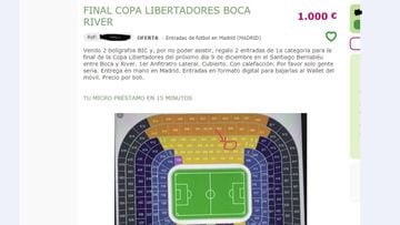 River - Boca tickets: Real Madrid fans re-selling seats for €800
