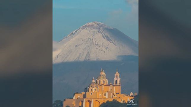 VIDEO: Increíble vista del Popocatépetl y el Santuario de Nuestra Señora de los Remedios